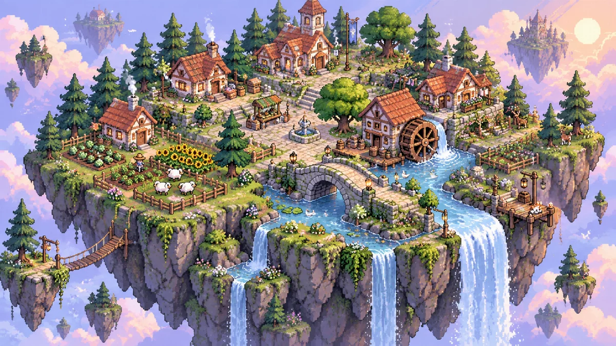 A tiny pixel art world full of possibility